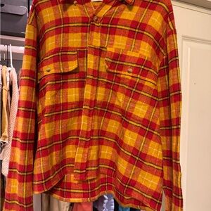 MNML Red and Yellow Plaid Shirt